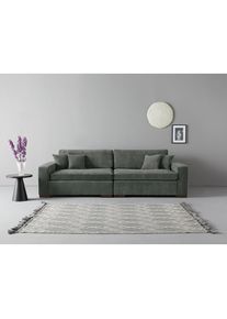 2-Sitzer »Skara XXL«, Lounge-Sofa XXL mit Federkern-Polsterung, in vielen Bezugsvarianten , grau , Home Affaire