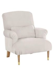 XXL-Sessel »Cholet Sessel«, mit Zierkissen und Beinen aus Eiche, Bezugsqualität: Baumwollmix, Big , beige , Home Affaire