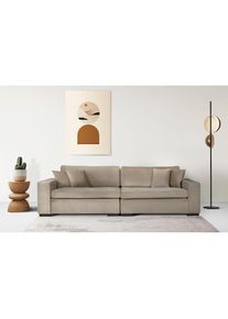 Home Affaire, Home Affaire 2-Sitzer &raquo;Skara XXL&laquo; Lounge-Sofa XXL mit Federkern-Polsterung, in vielen Bezugsvarianten, dunkelbeige, 100% Polyester, B/H/