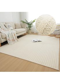 my home Teppich »Jola Hoch-Tief-Design, Scandi-Look, Zen« rechteckig 10 mm Höhe Boho, Modern, 3D, Wohnzimmer, Schlafzimmer, wasserabweisend , beige , my...