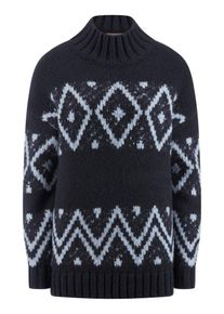 include - Pullover mit Stehkragen, schwarz, Gr. 38, Schurwolle