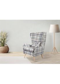 Sessel »Charles Ohrensessel«, gross und gemütlich in modernem Design , blau , Home Affaire