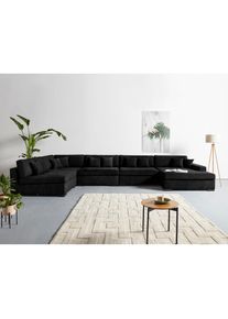 Home Affaire, Home Affaire Wohnlandschaft &raquo;Skara XXL U-Form&laquo; Lounge-Sofa XXL mit Federkern-Polsterung, in vielen Bezugsvarianten, anthrazit, 100% 