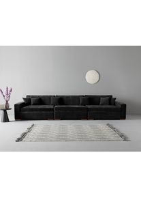 Home Affaire, Home Affaire 3-Sitzer &raquo;Skara XXL&laquo; Lounge-Sofa XXL mit Federkern-Polsterung, in vielen Bezugsvarianten, anthrazit, 100% Polyester, B/H/T: