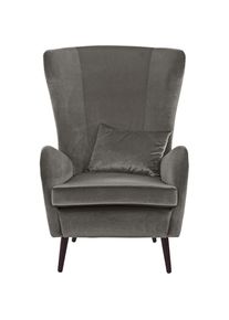 Sessel »Sallito, TV-Sessel, Ohrensessel mit«, Hocker, in vielen Bezugsqualitäten, auch in Samtcord , grau , Home Affaire