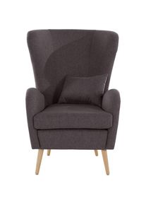 Sessel »Sallito, TV-Sessel, Ohrensessel mit«, Hocker, in vielen Bezugsqualitäten, auch in Samtcord , grau , Home Affaire
