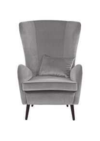 Sessel »Sallito, TV-Sessel, Ohrensessel mit«, Hocker, in vielen Bezugsqualitäten, auch in Samtcord , grau , Home Affaire