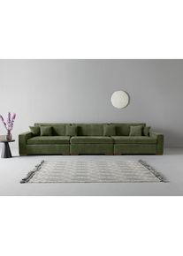 3-Sitzer »Skara XXL«, Lounge-Sofa XXL mit Federkern-Polsterung, in vielen Bezugsvarianten , grün , Home Affaire