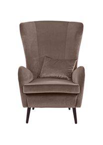 Sessel »Sallito, TV-Sessel, Ohrensessel mit«, Hocker, in vielen Bezugsqualitäten, auch in Samtcord , grau , Home Affaire