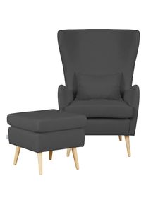 Sessel »Sallito, TV-Sessel, Ohrensessel mit«, Hocker, in vielen Bezugsqualitäten, auch in Samtcord , grau , Home Affaire