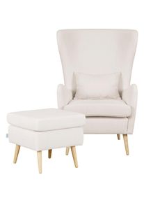 Sessel »Sallito, TV-Sessel, Ohrensessel mit«, Hocker, in vielen Bezugsqualitäten, auch in Samtcord , beige , Home Affaire