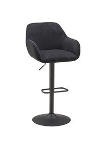 Livetastic Barhocker , Schwarz , Metall, Textil , Drehkreuz , 44x95-117x55 cm , inklusive Armlehnen , Esszimmer, Barmöbel, Barhocker