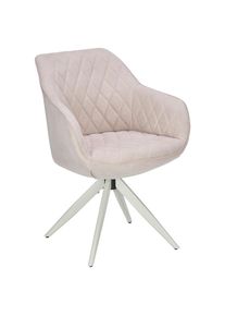 Livetastic Armlehnstuhl , Beige , Metall, Textil , Drehkreuz , 59x84x59 cm , Sitzfl&auml;che 360&deg; drehbar , Esszimmer, St&uuml;hle, Polsterst&uuml;hle