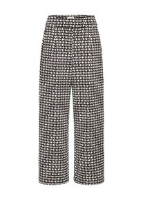 Ichi, Femmes Pantalon 'IHKATE', gris / noir / blanc cass&eacute;