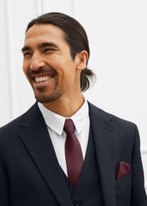 Anzug mit Weste und Krawatte (4-tlg. Set) Regular Fit in schwarz, Grösse 48, bonprix