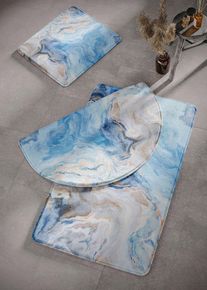 Tapis de bain avec mousse à mémoire de forme en bleu2 (Tapis pour WC suspendu), bonprix
