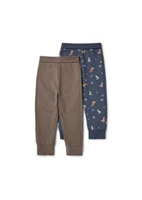 Tchibo - 2 pantalons en sweat pour b&eacute;b&eacute; - B&eacute;b&eacute; - taille: 74/80 - bleu/marron