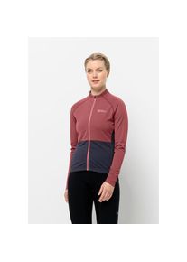 Jack Wolfskin , Damen , Fahrradjacke &raquo;MOROBBIA FZ L/S W&laquo; , rot , Radtrikot mit durchgehendem Reissverschluss