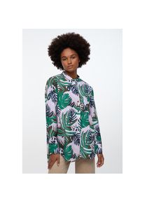 Eterna , Klassische Bluse »OVERSIZE« , grün , Steh-Kragen