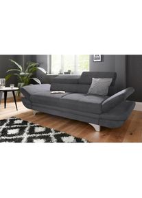2-Sitzer »Enterprise«, Big-Sofa, mit Armteilverstellung & Kopfteilverstellung , grau , COTTA