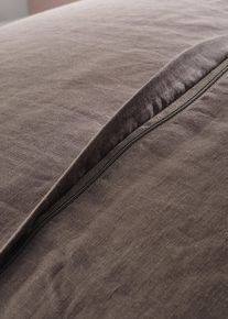 Hochwertige Leinen Bettwäsche in grau, 200x200 cm, bonprix