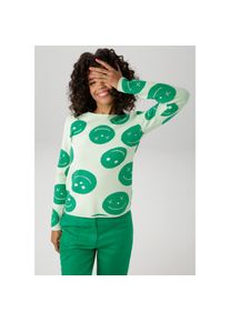Aniston CASUAL , Strickpullover mit eingestrickten Smileys , Pullover mit Rundhals-Ausschnitt