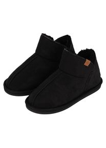 Apollo , Hausschuh »LADIES HOME BOOTS SUEDE«, mit Logoprägung und kuscheligen, wärmenden Innenfutter , schwarz , Kuschelig warme Hausschuhe mit...