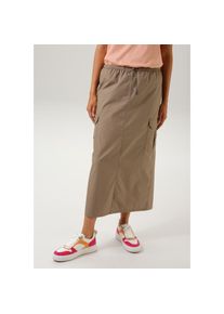 Aniston CASUAL , Cargorock, mit Tunnelzug regulierbarer Gummizugbund , grün , Rock mit 2 Cargo-Taschen