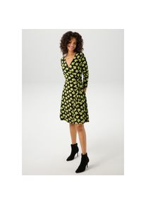 Aniston CASUAL , Wickelkleid, mit kunstvollen Blüten bedruckt , grün , Kleid aus weich fliessender, elastischer Viskose