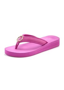 Lascana , Badezehentrenner »Sandale, Pantolette«, Zehentrenner, Badeschuh mit Ringapplikation "Italy" VEGAN , pink , Weicher und flexibler Flip Flop