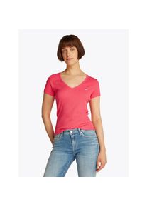 Tommy Jeans , Damen , Kurzarmshirt »TJW SLIM ESSENTIAL RIB V SS« mit gerippter Struktur , Damenshirt von Tommy Jeans