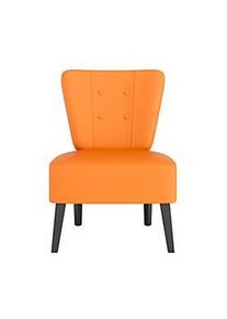meet by Paperflow Sessel BRIGHTON, 4-Fussgestell, Sitz- und Rückenpolsterung, B 650 x T 490 x H 410 mm, orange/schwarz