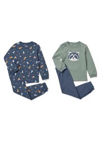 Tchibo - 2 Kinder-Pyjama-Sets - Jungen - Gr. 134/140 - dunkelblau/print