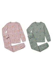 Tchibo - 2 Kinder-Pyjama-Sets - Mädchen - Gr. 86/92 - rosa/print