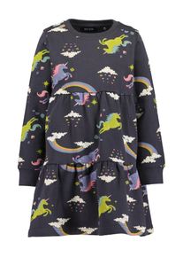 Blue Seven Kleid M&auml;dchen Gr&ouml;&szlig;e 122 dunkelgrau / lila / pink / wei&szlig;