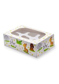 Club Green Scatola per cupcake giungla per 6 cupcakes