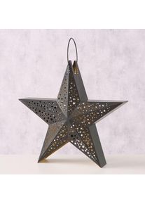 Windlicht »Weihnachtsdeko«, mit kleinen Sternen verziert, grosser Weihnachtsstern Eisen Metall , schwarz , Boltze