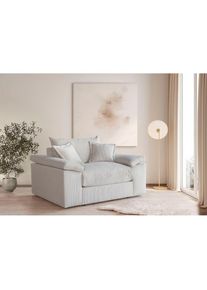 XXL-Sessel »Soft&Cosy«, Mega-Sessel, Cord oder Chenille-Struktur, inklusive 2 Zierkissen , beige , Home Affaire