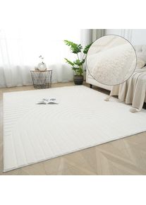 Teppich »Cali Regenbogen, Hoch-Tief-Effekt« rechteckig 15 mm Höhe Uni-Farben, flauschig, waschbar, Wohnzimmer, Schlafzimmer , beige , my home ,...