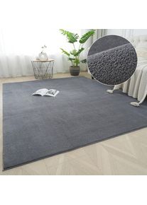 Teppich »Cali 2, kuschelig & weich« rechteckig 15 mm Höhe Uni-Farben, waschbar, flauschig, Wohnzimmer, Schlafzimmer , grau , my home ,...