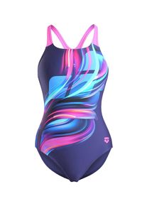 arena, Femmes Maillot de bain 'BLOOM', bleu marine / bleu clair / rose