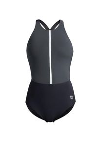arena, Femmes Maillot de bain modelant 'SHAPEWEAR SILVIA B-CUP', gris foncé / noir / blanc