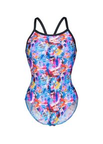 arena, Femmes Maillot de bain 'Lightdrop Memories Back', bleu néon / orange fluo / rose / blanc
