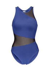 arena, Femmes Maillot de bain 'ANGLE VENT BACK MESH', bleu / noir
