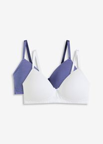 Schalen-BH ohne Bügel mit Bio-Baumwolle (2er Pack) in weiss, Grösse 80A, 95% Baumwolle, bonprix
