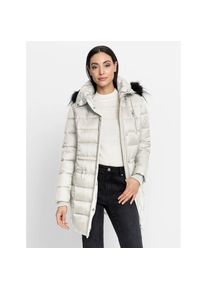 Heine, Unisex, Heine Parka mit Kapuze, ecru, 40, Mit Pelz-Imitat an der abnehmbaren Kapuze