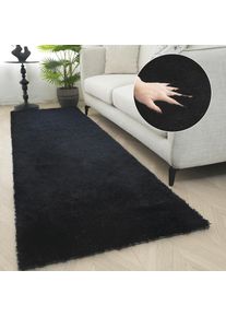 Bruno Banani, Hochflor-L&auml;ufer &raquo;Dana Teppich, Kundenliebling&laquo; rechteckig 30 mm H&ouml;he Br&uuml;cke, uni, weich, Mikrofaser, Diele, Flur, Wohnzimmer, 