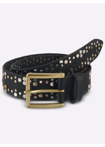 Heine Witt Damen G&uuml;rtel, schwarz, Gr&ouml;&szlig;e 105, 95% Rindsleder, 5% Metall