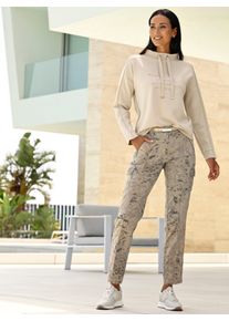 Heine Witt Damen Stehkragenshirt mit Tunnelzug, sand, Gr&ouml;&szlig;e 40, 50% Modal, 44% Polyester, 6% Elasthan