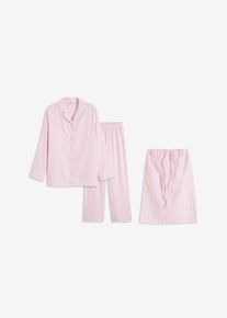 Gewebter Flanell Pyjama mit Geschenktasche in rosa, Grösse 48/50 (XL), 100% Baumwolle, bonprix